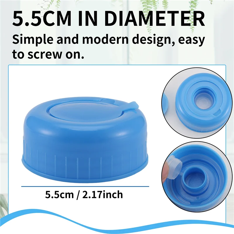 ABRG-Кепка для кувшина для воды, 5 упаковок, пластиковая крышка для бутылки с водой, синяя крышка для бутылки с питьевой водой, сменный инструмент для бутылки, не протечек