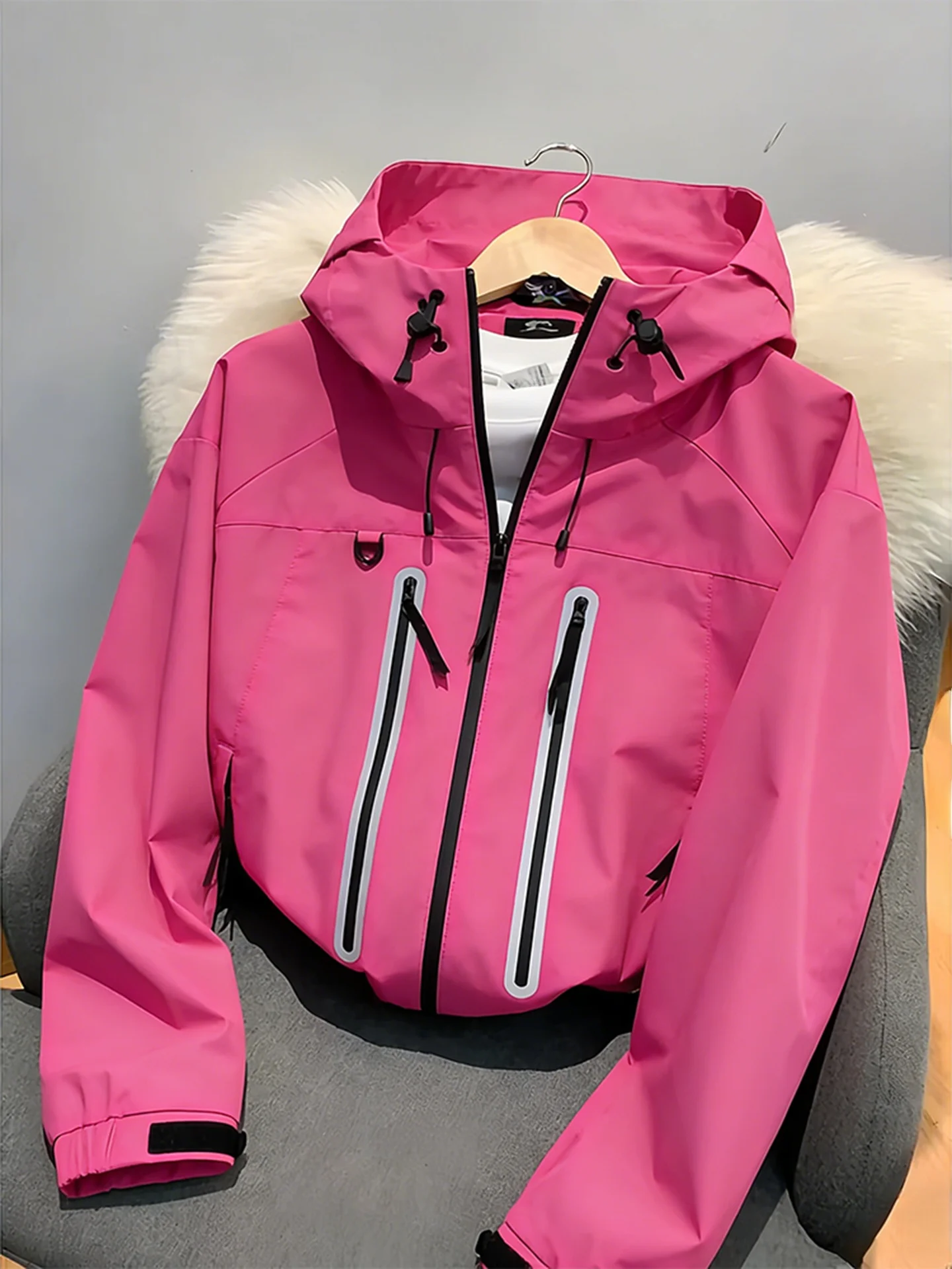 

Куртка для активного отдыха Dopamine Rose Pink, унисекс, весна-осень, для походов и альпинизма, рабочая одежда, свободный крой