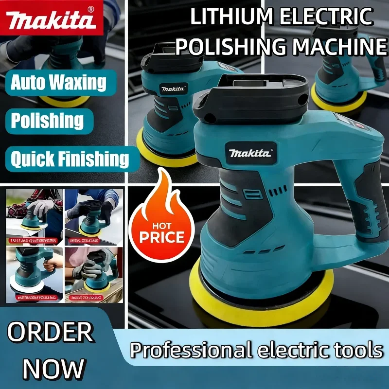 

Makita Adjustable Auto 8 Gears Electric Waxing anding Sealing Glaze Tool Cordless Car Polisher Rechargeable Polisher 18V