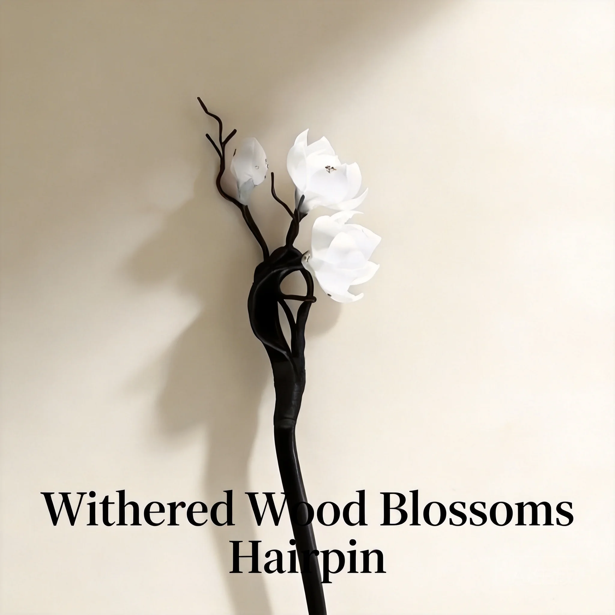 Traditional Chinese Style Hanfu Hairpin Vintage White Magnolia Dead Wood Bloom Hair Stick Classical Cheongsam Hair Accessory For