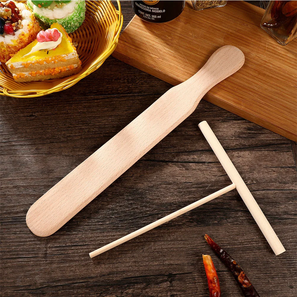 

Pancake Wooden Rake Cooking Spreader Spatula Making Tools Kitchen Large Spatulas for Use Crepe Utensils