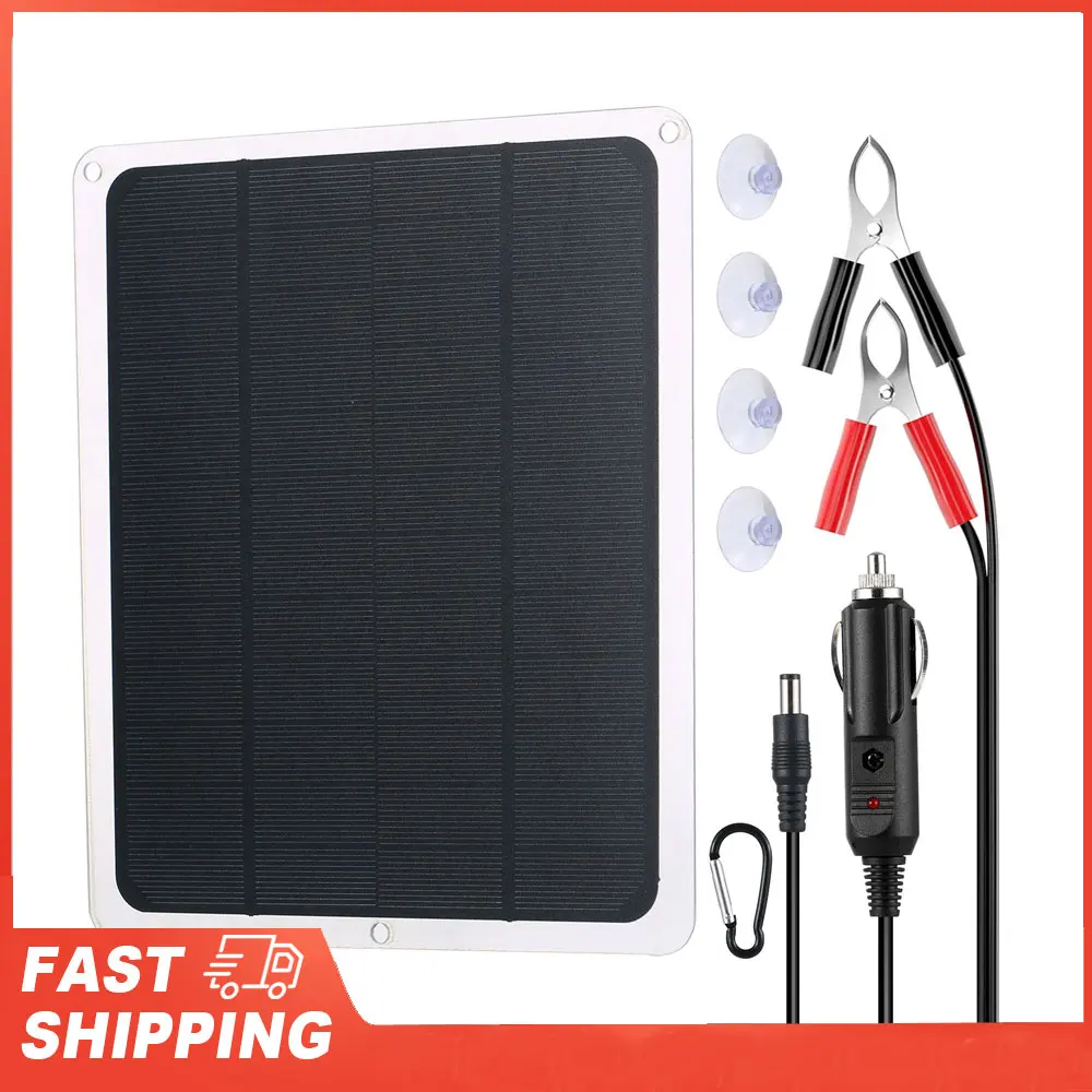 Kit de carga de mantillo de Panel Solar impermeable de 12V, mantenedor de cargador de mantillo de batería Solar para coche, motocicleta, barco