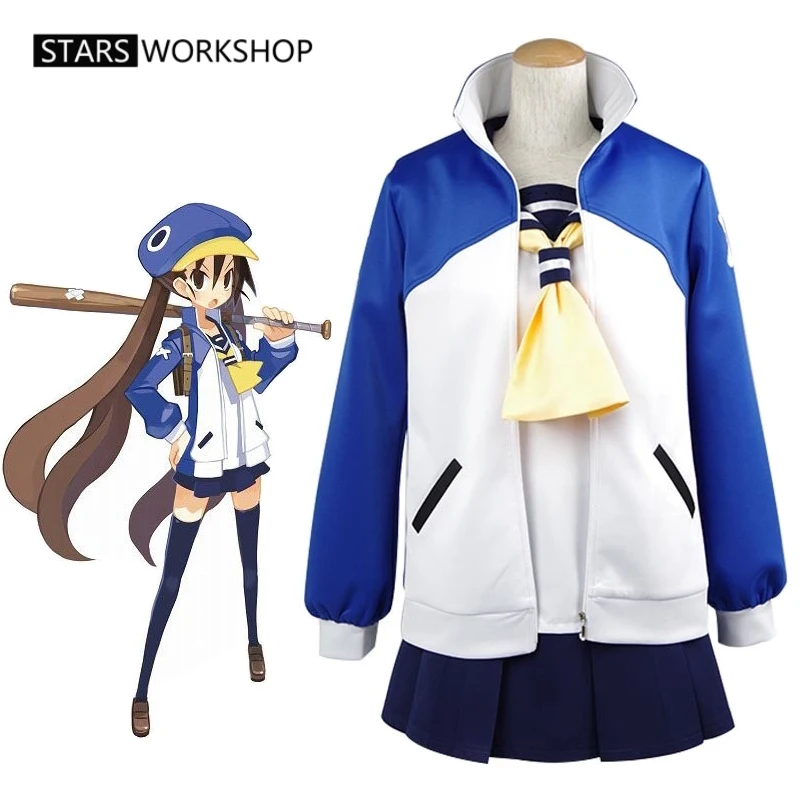 Anime Disgaea 4 Fuka Kazamatsuri Cosplay Costumes Sailor Suit