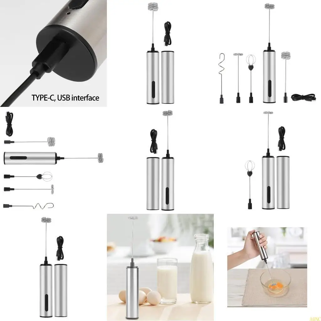 A0NC 주방 강력한 우유 개세 완드 지팡이 핸드 헬드 음료 믹서 전기 털음 거품