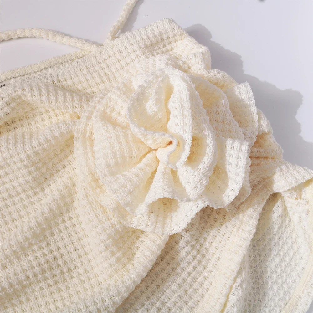 2024 مثير الزهور ثلاث قطع مجموعة البكيني ملابس السباحة للنساء الصلبة ضمادة ملابس السباحة الإناث ثوب السباحة بحر لباس سباحة