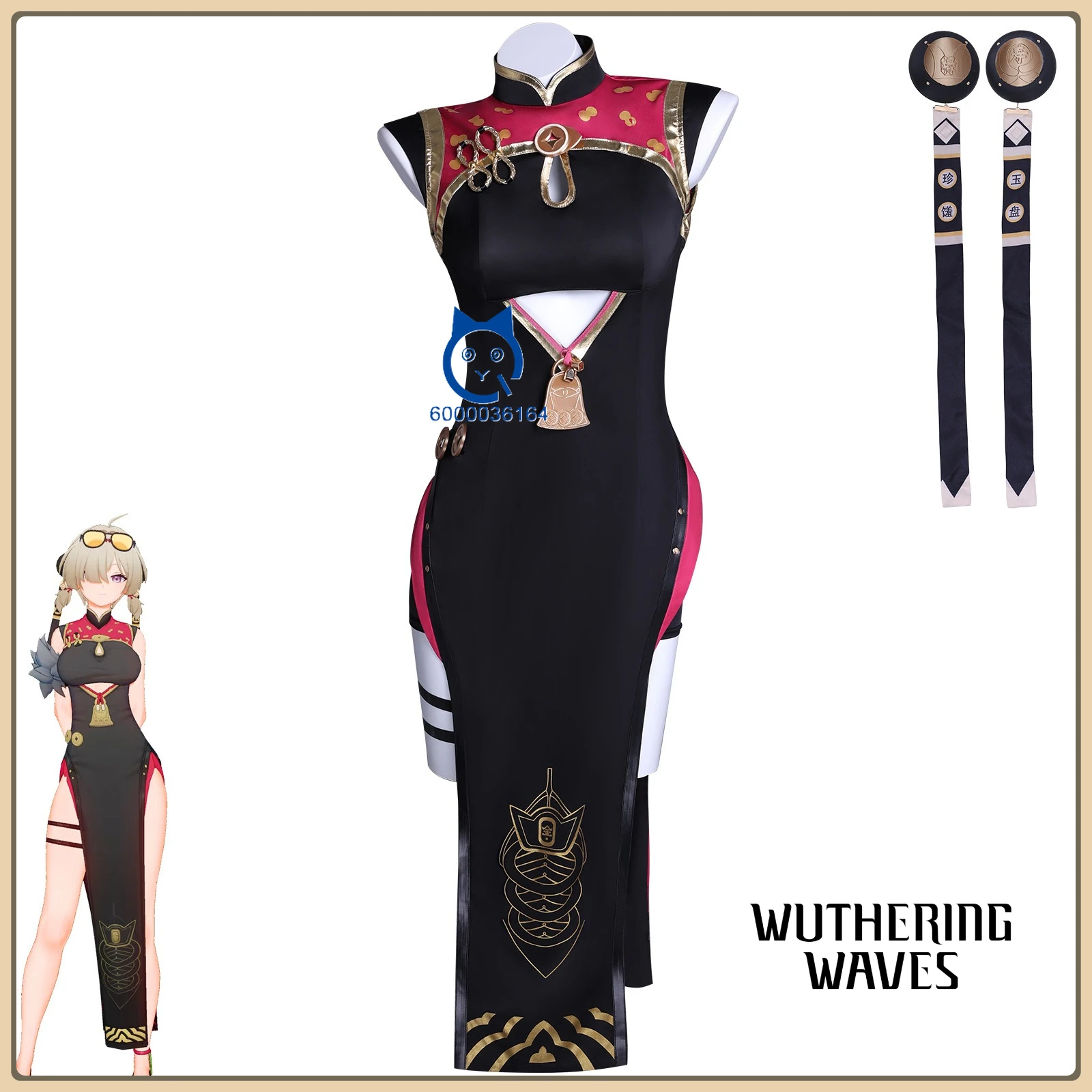 

Game Zenless Zone Zero Cosplay Costume Yincha Xin Teahouse Anime Ms. Tang Role Playing Black Cheongsam Women Comic Con Outfit