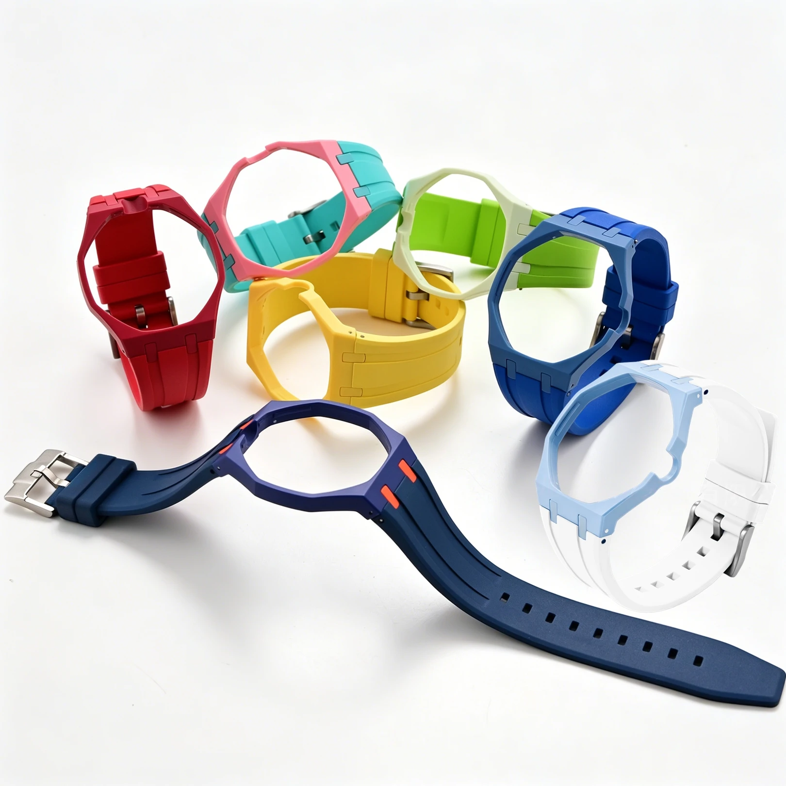 Для Audemars Piguet AP X Swatch Royal POP: ремешок для часов из FKM, защитный биокерамический корпус, безель и сменный браслет