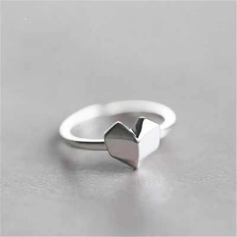 

Новая мода, простые ювелирные изделия из стерлингового серебра 925 пробы в форме сердца, индивидуальные популярные изысканные женские открывающиеся кольца R221