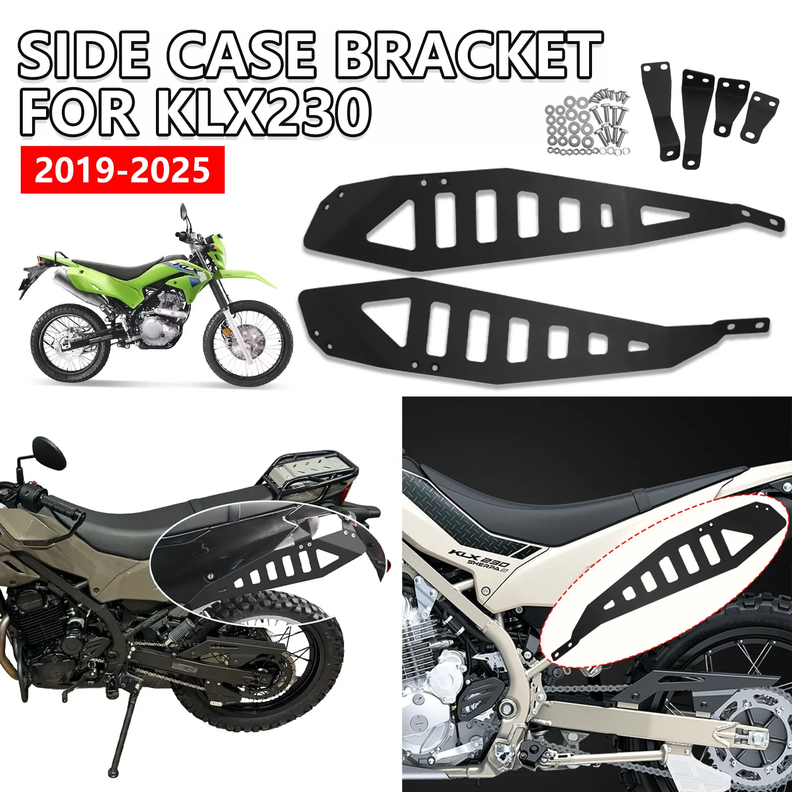 

Motorycle For Kawasaki KLX230 2019-2023 2024 2025 Side Luggage Rack Side Bracket Carrier Luggage Side Rails klx230