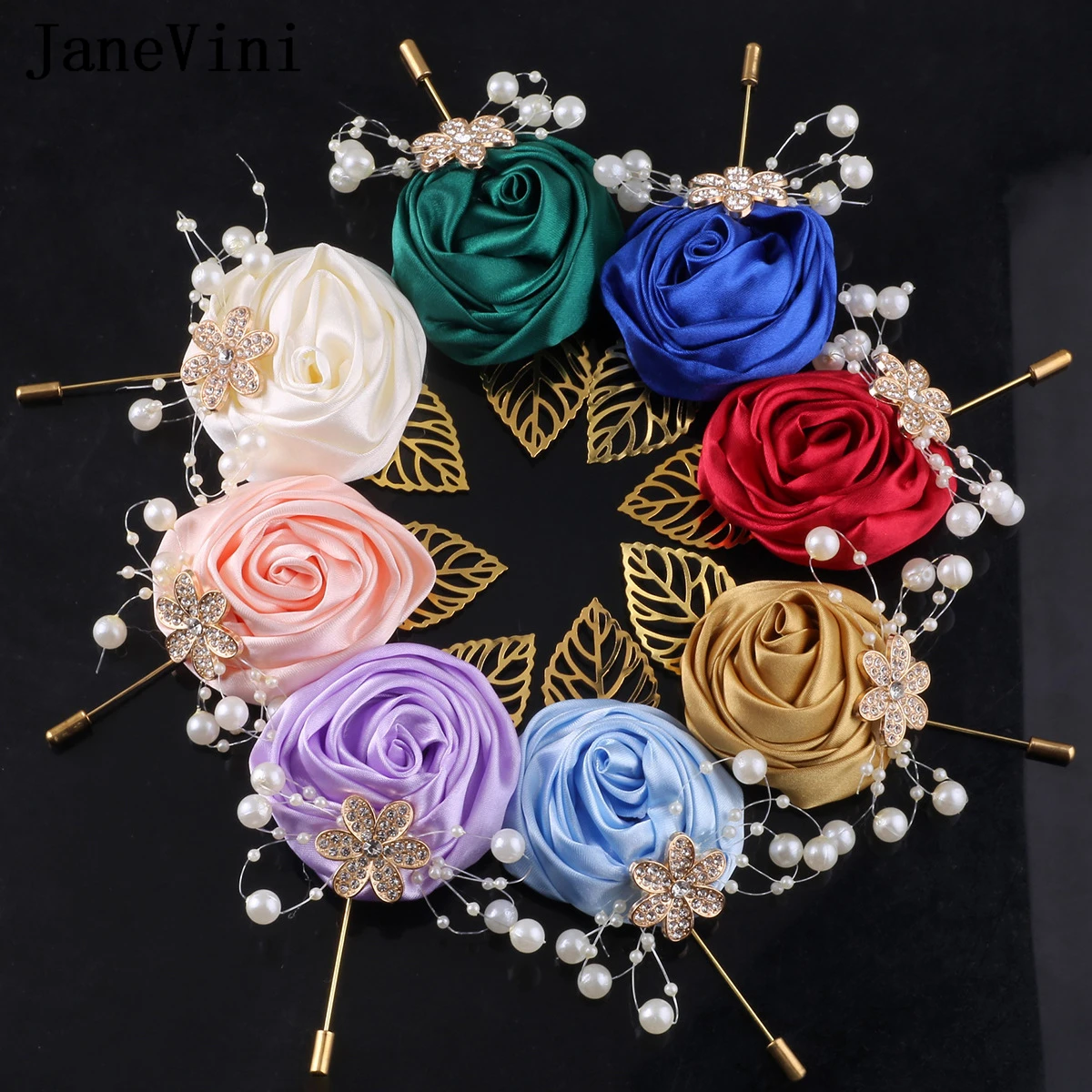 JaneVini 6 Buah Boutonniere Pengantin Pria Warna Ungu Muda untuk Pernikahan Pin Bunga Mawar Pengiring Pria Terbaik Aksesori Boutonniere Bruiloft