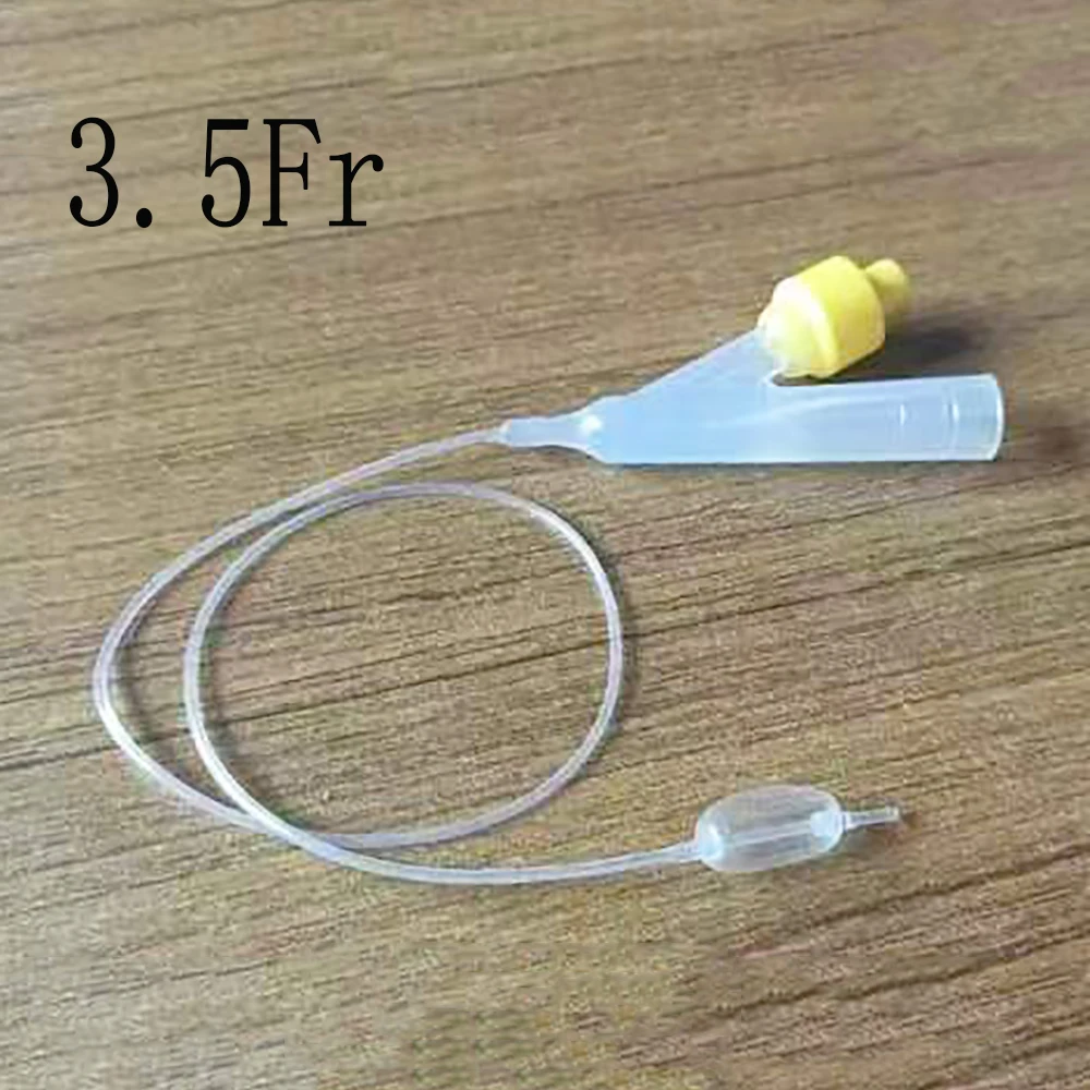 3.5FR Silicone Foley 2 Ways Stylet Self-retaining Cat Catheter Long Time Indwelling Placement Relieve Urethral Obstruction 10PCS