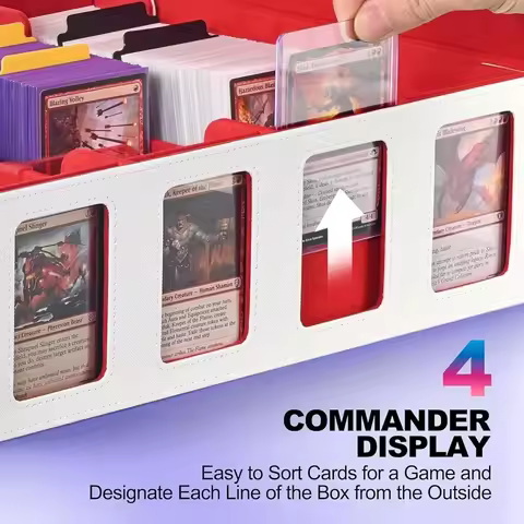 Trading Card Storage Box Commander Display 2400 Deck Box Removable Cover Toploader Card Case Portable Lightweight Dustproof