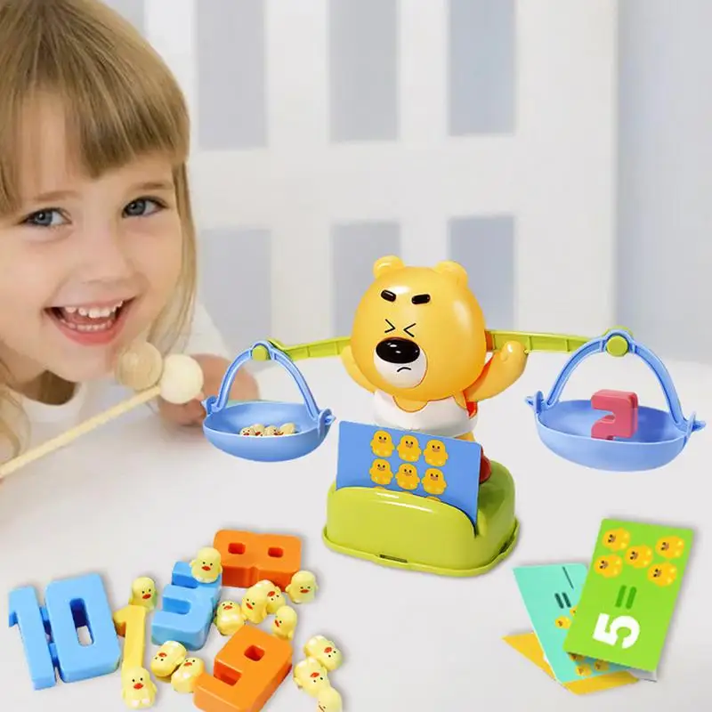 Bear Balance Math Game Funny 12 Ducks Toddler Number Learning Toys Educational Counting Toys Learning Number Counting Toy For 3