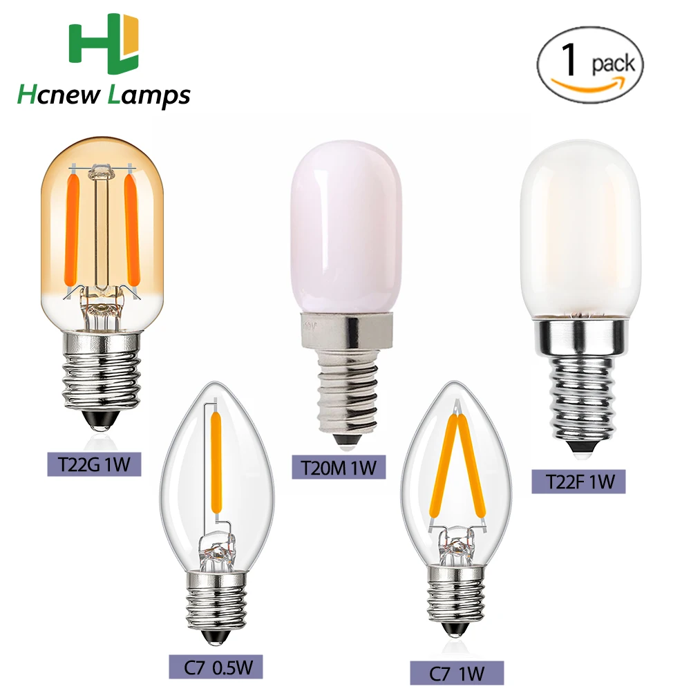 Edison Led Candle Bulb  E12 E14 110V 220V Dimmable C7 C7G T20M T22F T22G 0.5W 1W For Home Decor LED Lighting Lamp Ampoule Lights