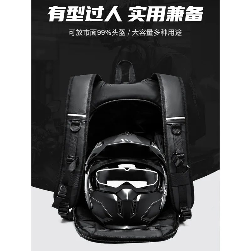 Bolsa de casco de motocicleta para hombre, bolso de gran capacidad, impermeable, Equipo de Motocicleta, mochila de hombro para montar en bicicleta