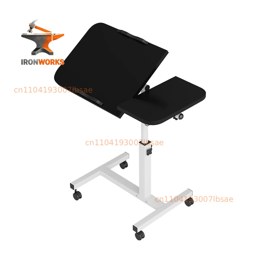 Movable Overbed Table With Wheels, Adjustable Height Overbed Table, Rolling Tray Table,   Bedside Desk