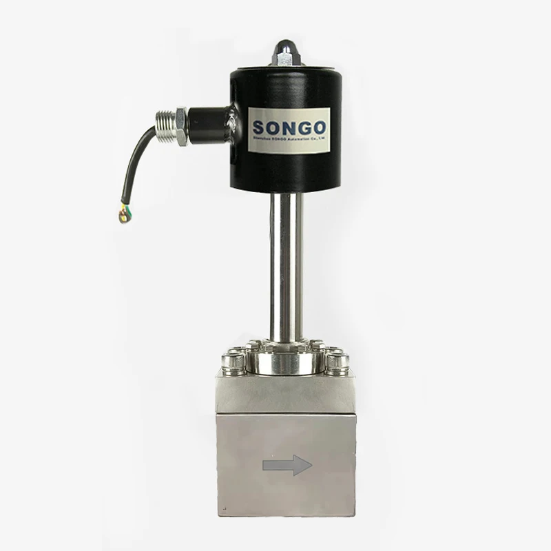 Stainless Steel 304 Cryogenic Solenoid Valves Extended Stem Butt Weld Flange Thread Ultralow Temperature 24VDC Solenoid Valve