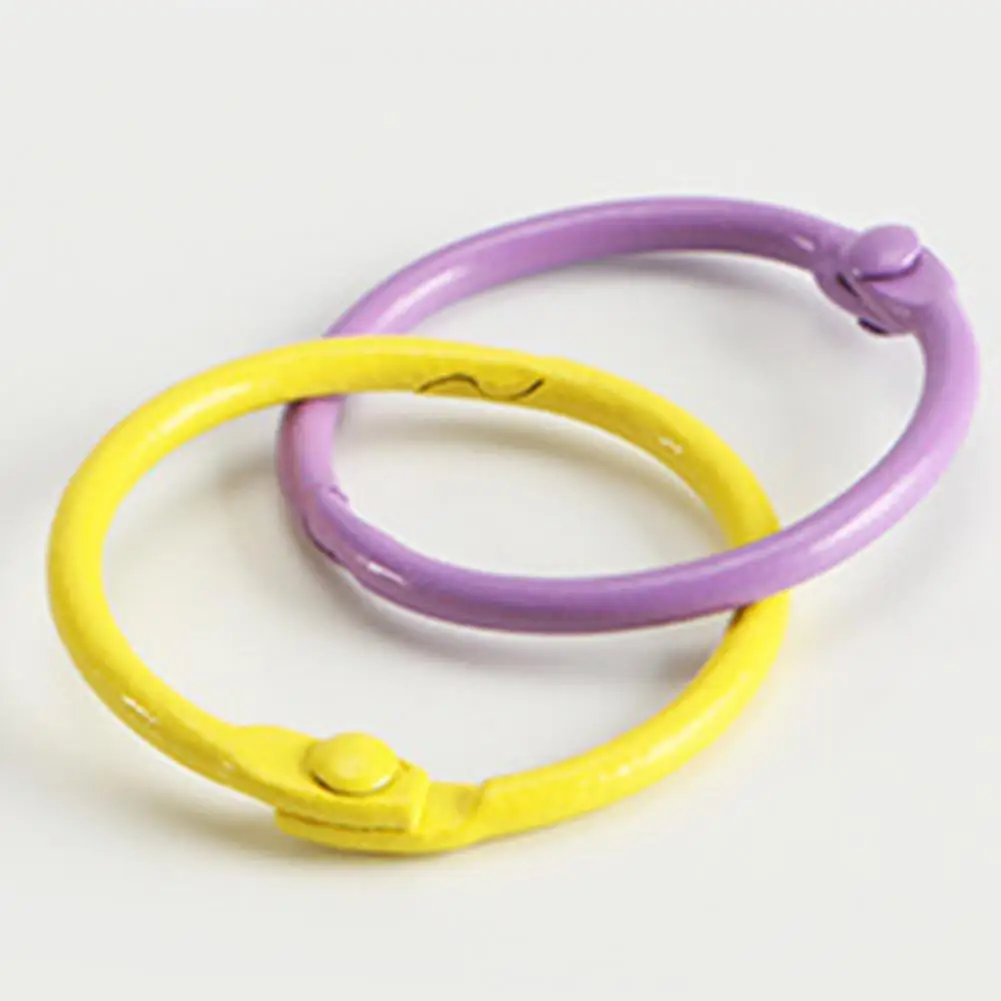 Anillos de Metal coloridos para organización de archivos, suministros escolares de oficina versátiles para llaveros de organización de documentos