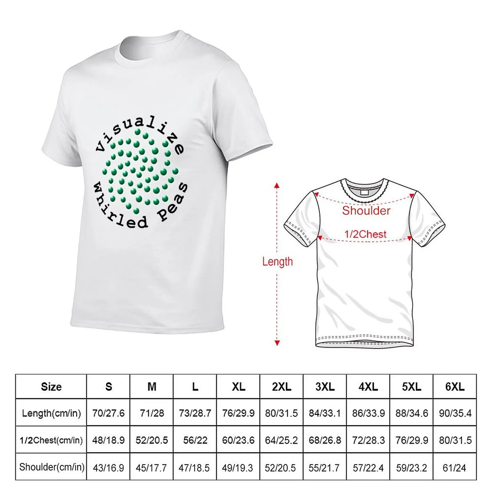 Visualize Whirled Peas T-Shirt Soft Cotton Print T-Shirt