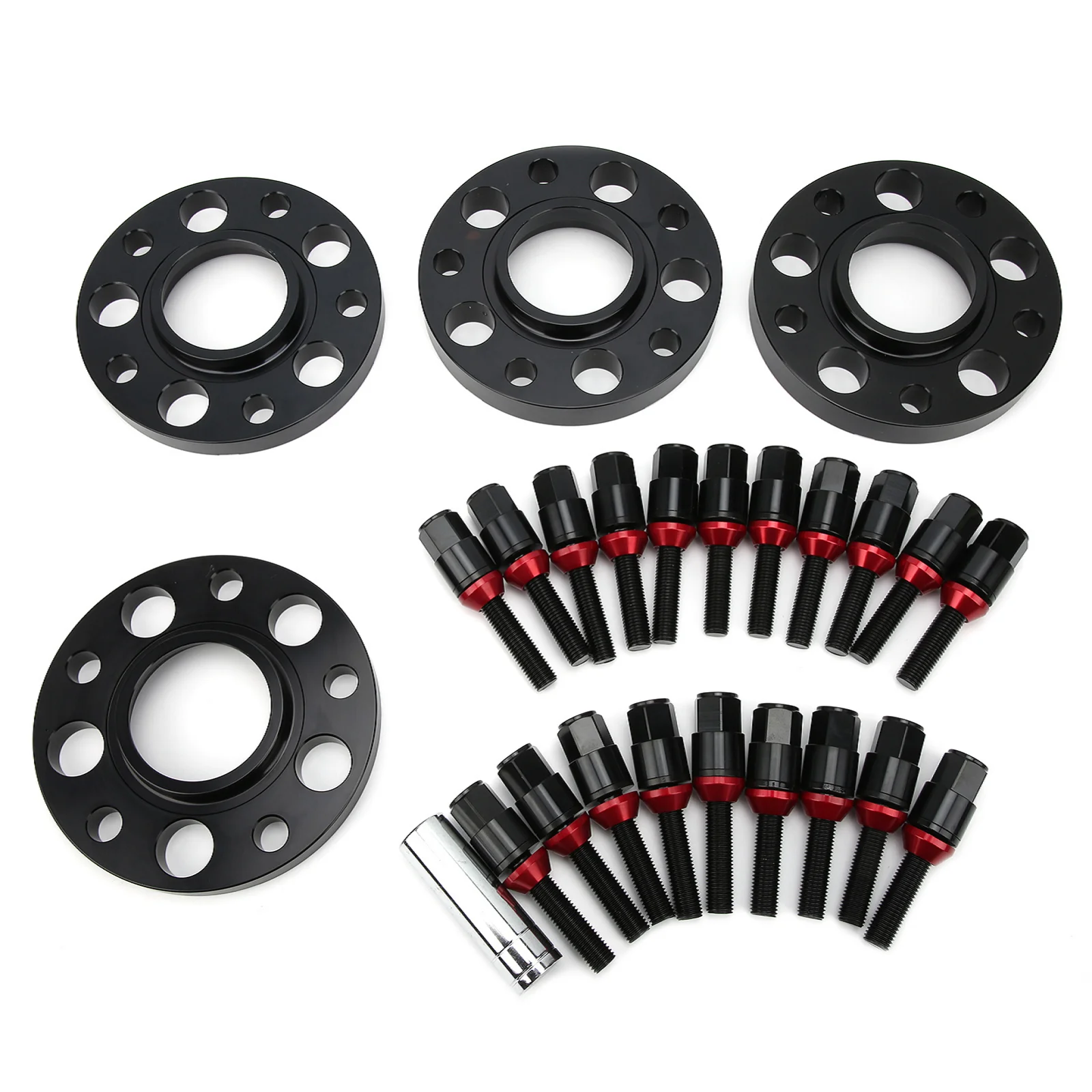 

4PCS For Mercedes Benz Wheel Spacers 66.6mm 5x112 Staggered (2)15 MM & (2)20 MM Hub Centric Spacers W/ Lug Bolts M12x1.5