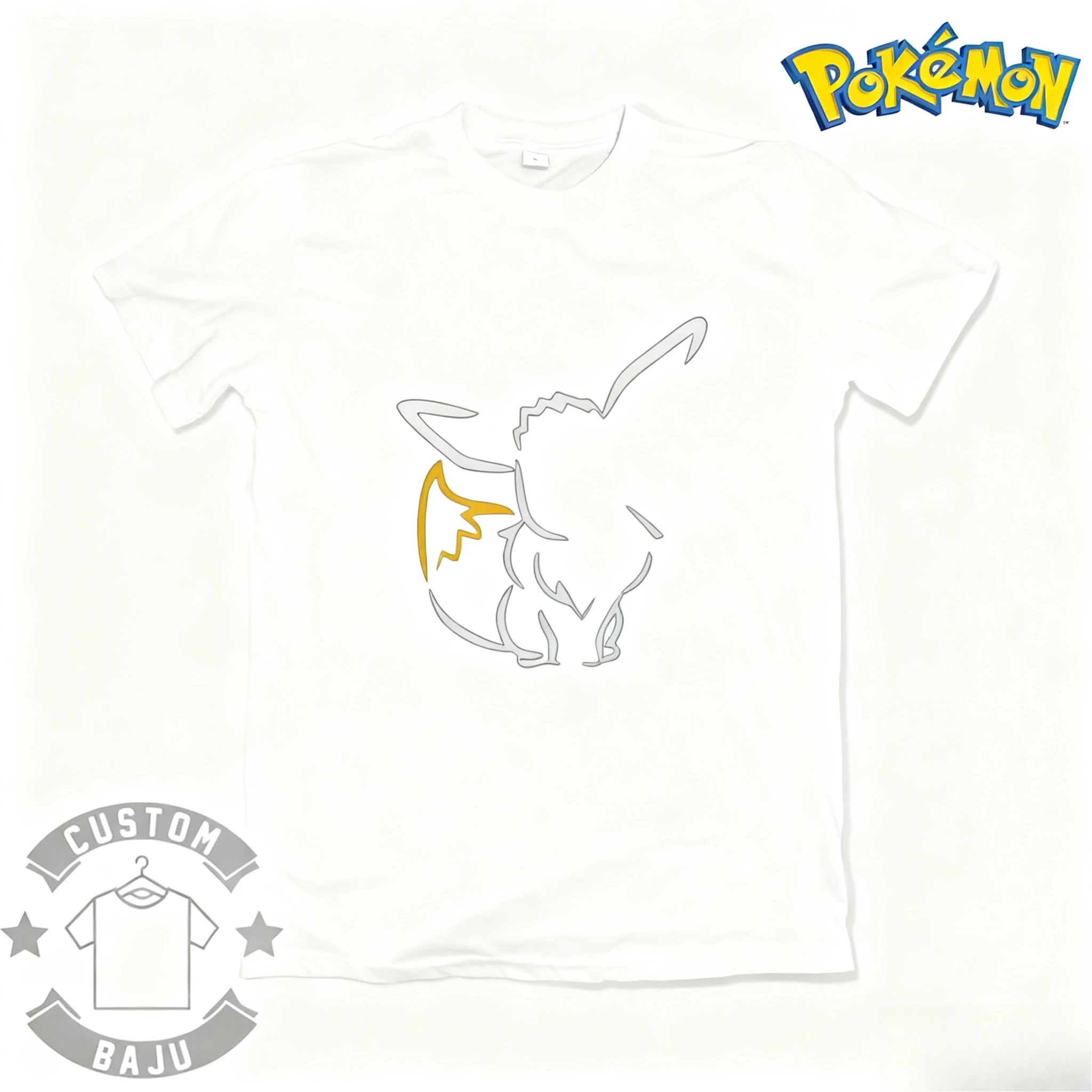 2025 Estate Pokémon Anime Kaos Eeve 100% Puro Cotone Stampato T-Shirt Da Uomo Harajuku Allentato Casual Versatile a maniche corte Allentato Y2k