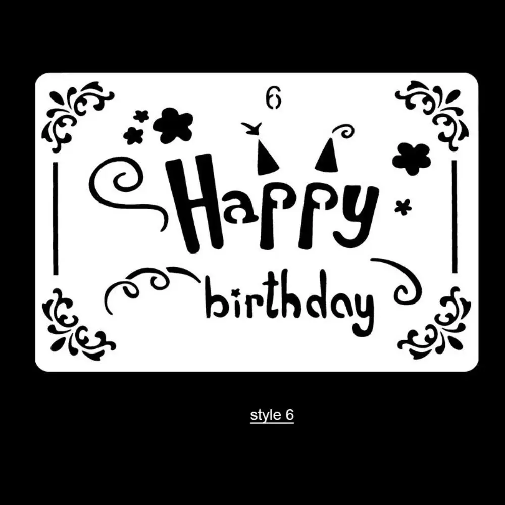 Diverse Happy Birthday Card DIY Reusable Hollow Out DIY Drafting Card Tools Convenient Graffiti Accessories