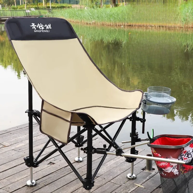 Luxury Camping Beach Chairs Tourist Relaxing Lightweight Fishing Beach Chairs Folding Portable Outdoor Furniture Der Angler LLBC