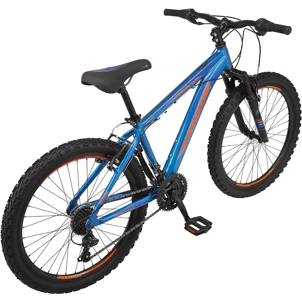 tail Mountain Bike, 24 to 29-Inch Wheels, for Men Women Boys and Girls, Front Suspension, 14.5 to 18-Inch Aluminum Frame Options