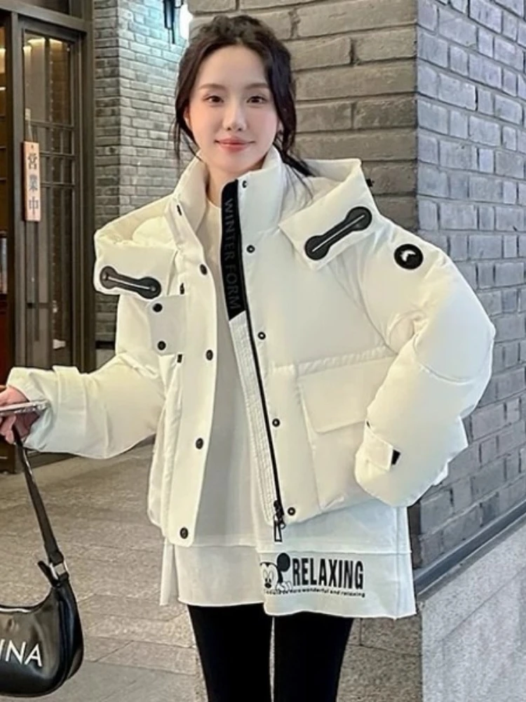 Winter Down Jackets Hooded Parkas Women's Winter New Candy Color Loose Warm Windbreak Clothes Female Thicken Cold Puffer Coat