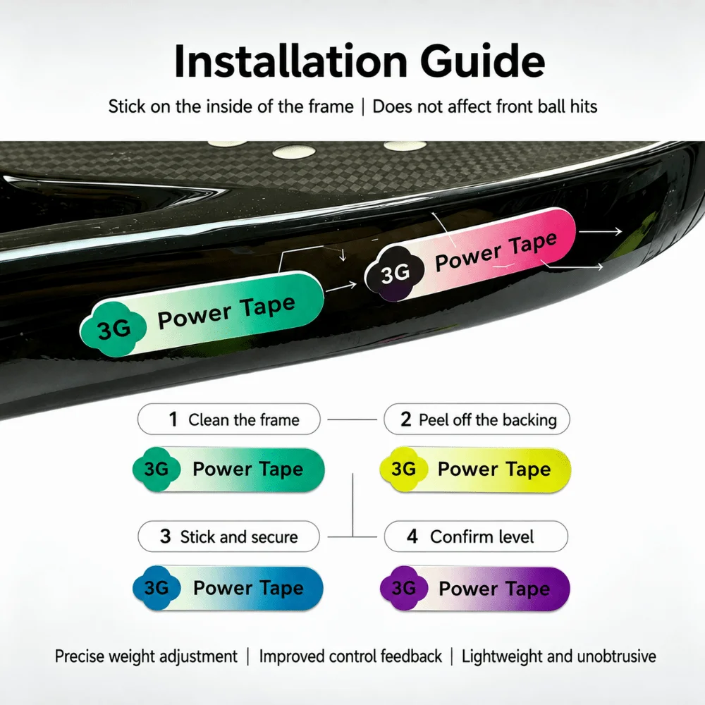 Gradient Color Pickleball Racket Weight Tape Multicolor 3G Weight Tennis Racket Weighted Sticker Self-Stick Adhesive Backed