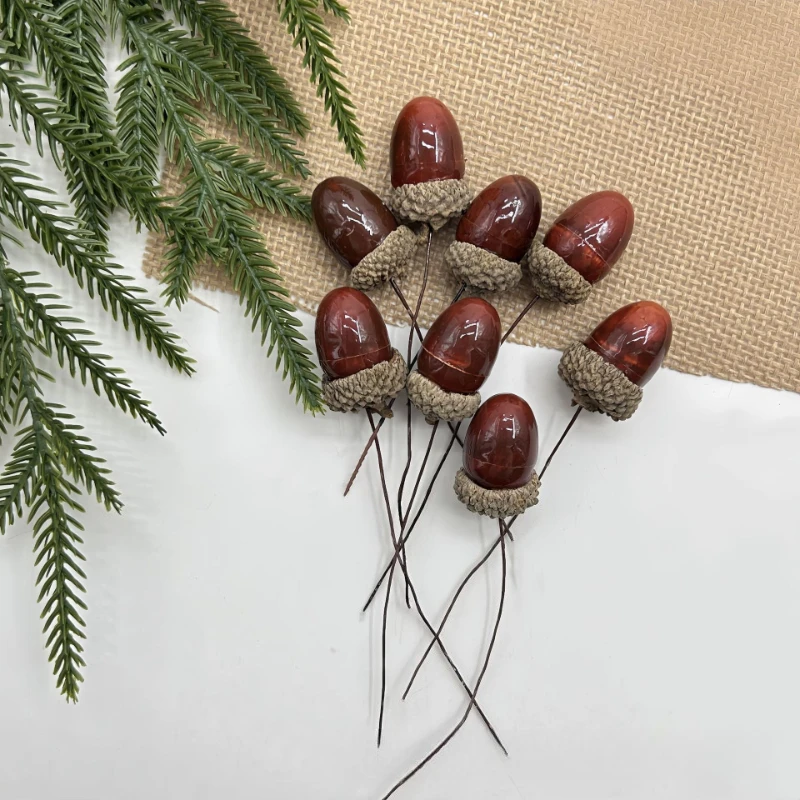 

2/5 Sets Pack Artificial Mini Foam Fake Nuts Pine Cones 6Pcs/Lot for Christmas Wedding Tree Vegetable Berry Flowers Home Decor