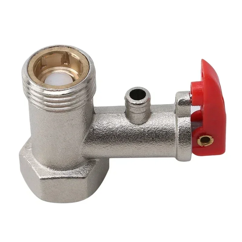 Red Lock Lever Silver Tone Metal Safety Valve 0.75Mpa for Electric Water Heater Special Pressure Reducing Valve