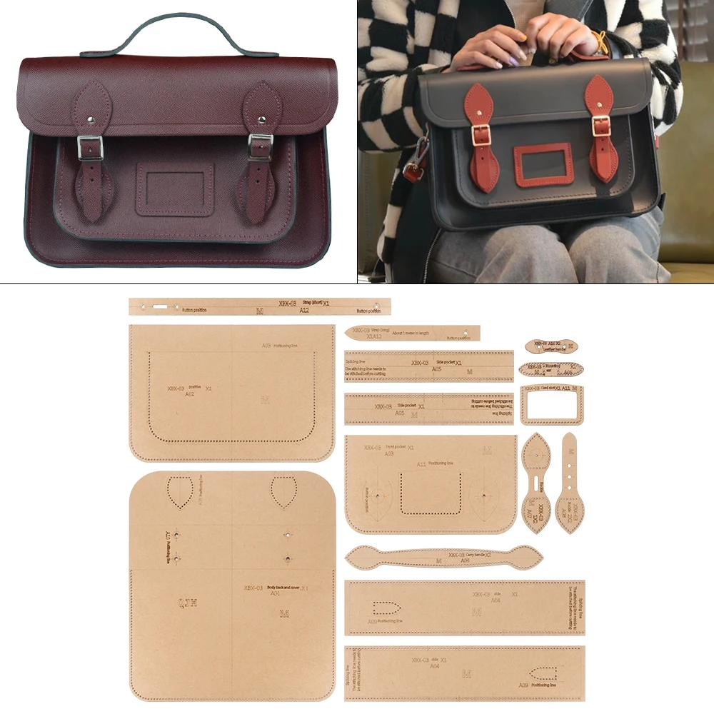 DIY Fashion Crossbody Bag Making Stencils, Leather Hand Bags Kraft Paper Templates, Paper Design Patterns