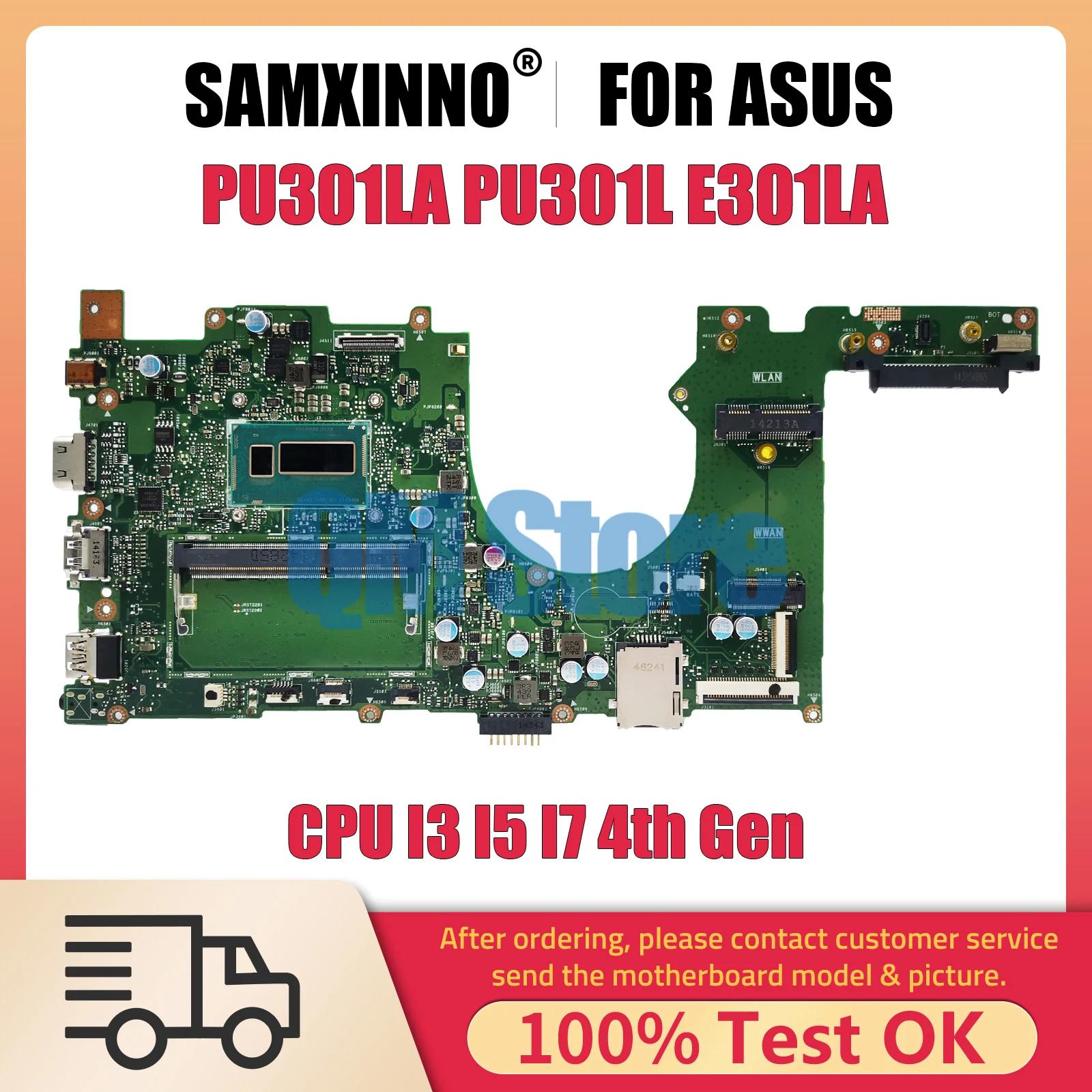 PU301LA Notebook Mainboard For ASUS PRO ESSENTIAL PU301L E301LA Laptop Motherboard With CPU I3 I5 I7 4th Gen