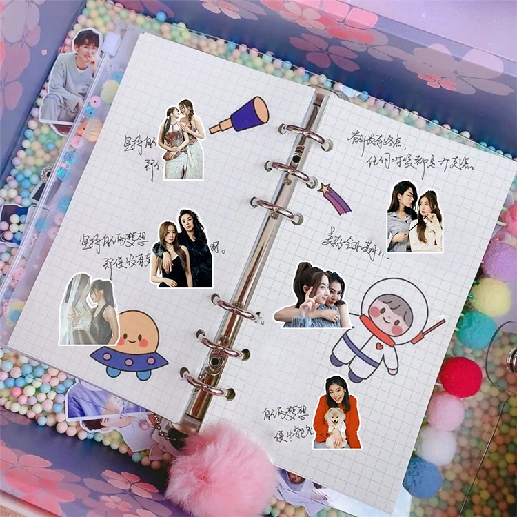 Imagem -03 - Prova Dágua Mão Conta Adesivos Pack Tailândia Drama Amor Enchimento em Branco Jeongyyoko Faye Peraya Yoko Apasra Diário Adesivo Pack 56 Pcs à