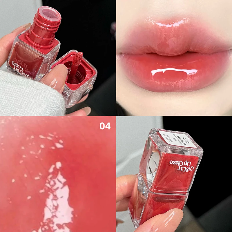 QIBEST مرآة ملمع شفاه مائي ملمع شفاه مرطب ليس من السهل أن يبهت طويل الأمد غير لاصق كوب ملمع شفاه وصمة عار مستحضرات التجميل #4