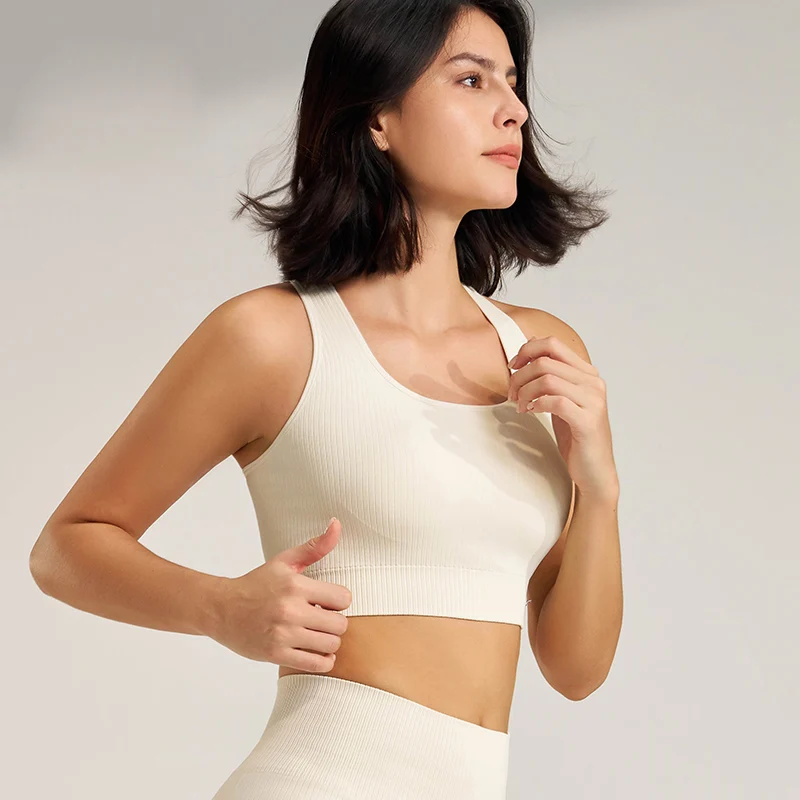 Women Slim Sports Vest Sleeveless Removable Cup Breathable Quick Dry Yoga Vest Fitness Running Outdoor Leisure Sport Bra