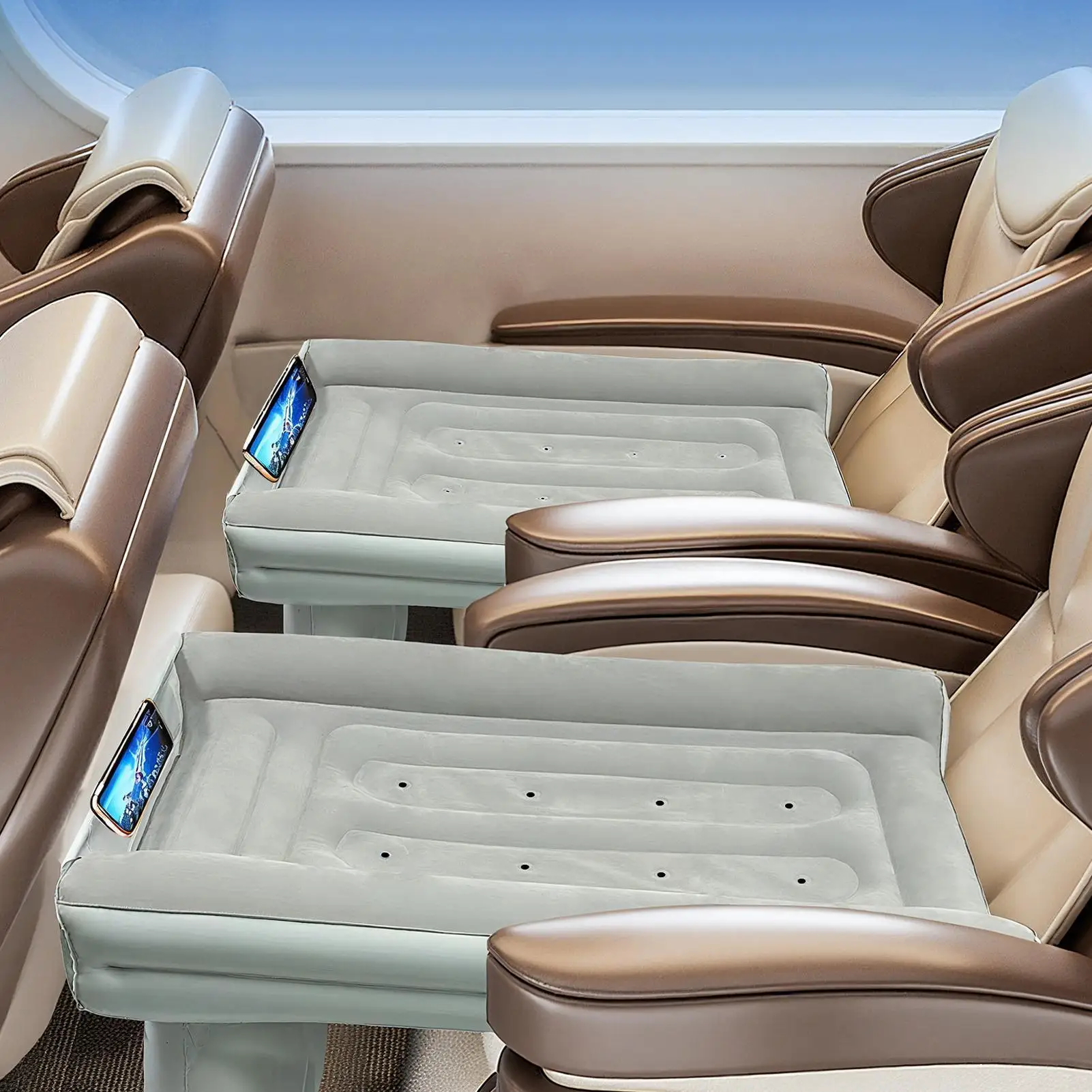 

Car Inflatable Bed Inflatable Sleeping Bed with Pump Thickened Children Backseat Air Mattress for Camping Hiking Outdoor Travel