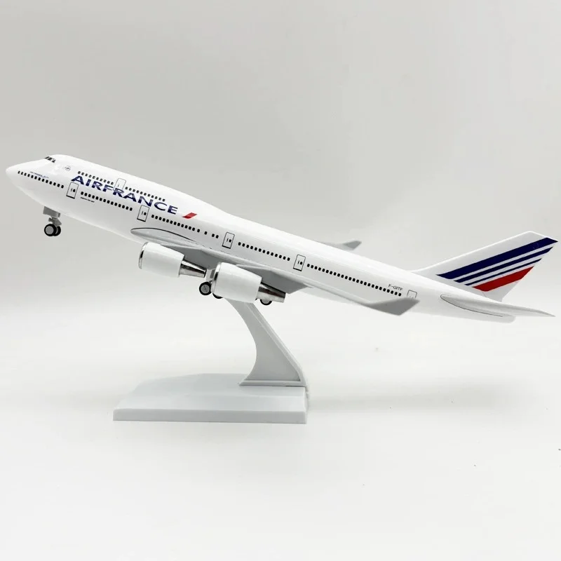 1/240 Schaal Vliegtuig 30 cm Air France B747 Airlines Miniatuur Vliegtuig Speelgoed Voor Jongens Vliegtuigen Model Kit (Met Stand) Luchtvaart