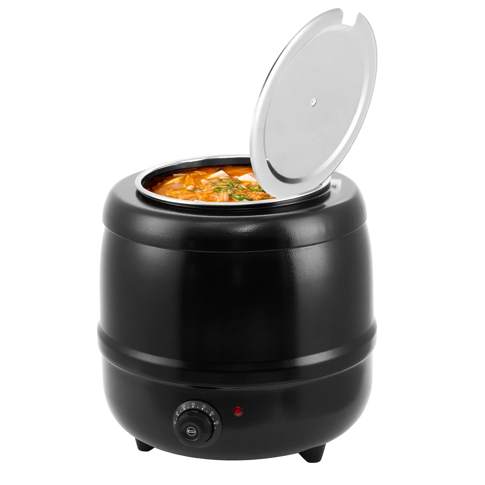 Commercial Electric Soup Kettle, 10.5QT/13.7QT Food Warmer with Removable Stainless Steel Pot, Hinged Lid & Adjustable Temperature Control, Black Buffet Server for Restaurant, Catering & Home