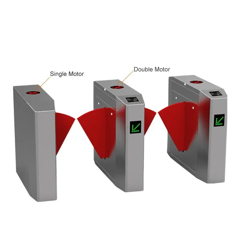 turnstile Gate Barrier Security Access Control Office Building Safe Automatic Entrance and Exit Stainless Steel Retractable Flap