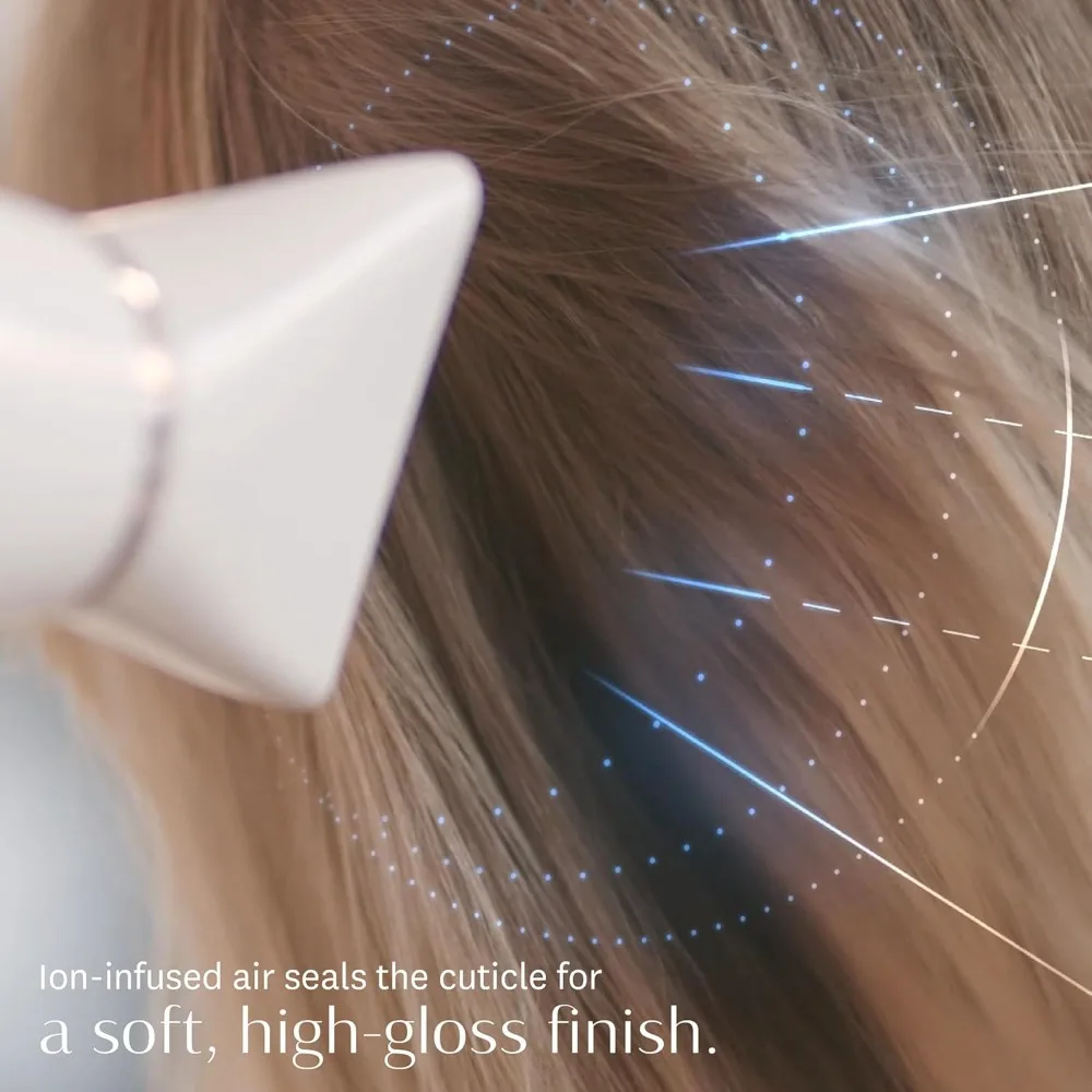 مجموعة فرش ومجفف الشعر الأيونية الاحترافية من AireLuxe، مع 5 إعدادات للحرارة و3 إعدادات للسرعة، ومولد أيون، وقطة رائعة