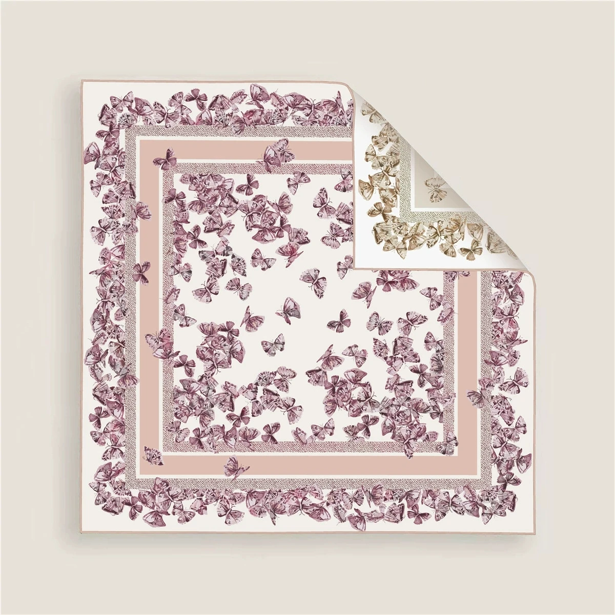 

2026 New 70CM Immitation Silk Wool Scarf Women Double Side Printed Square Scarves Wraps Echarpes Foulards Femme HeadScarf