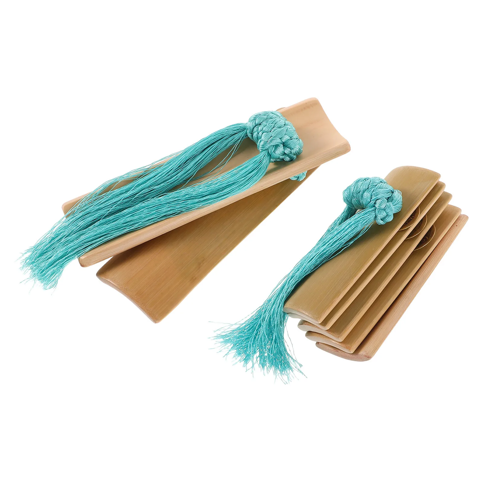 

1Set Bamboo Kuaiban Castanets with Blue Tassel Traditional Loud Crisp Sound Percussion Instrument for Festivals Music