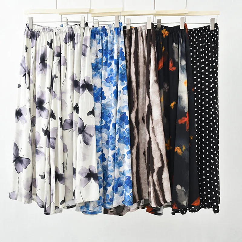 

Spring Summer Pajamas Pants Women Loose Sleepwear Wide Leg Pant Printed Spring Summer Home Wear Trousers Sleep Pantalon Pijama
