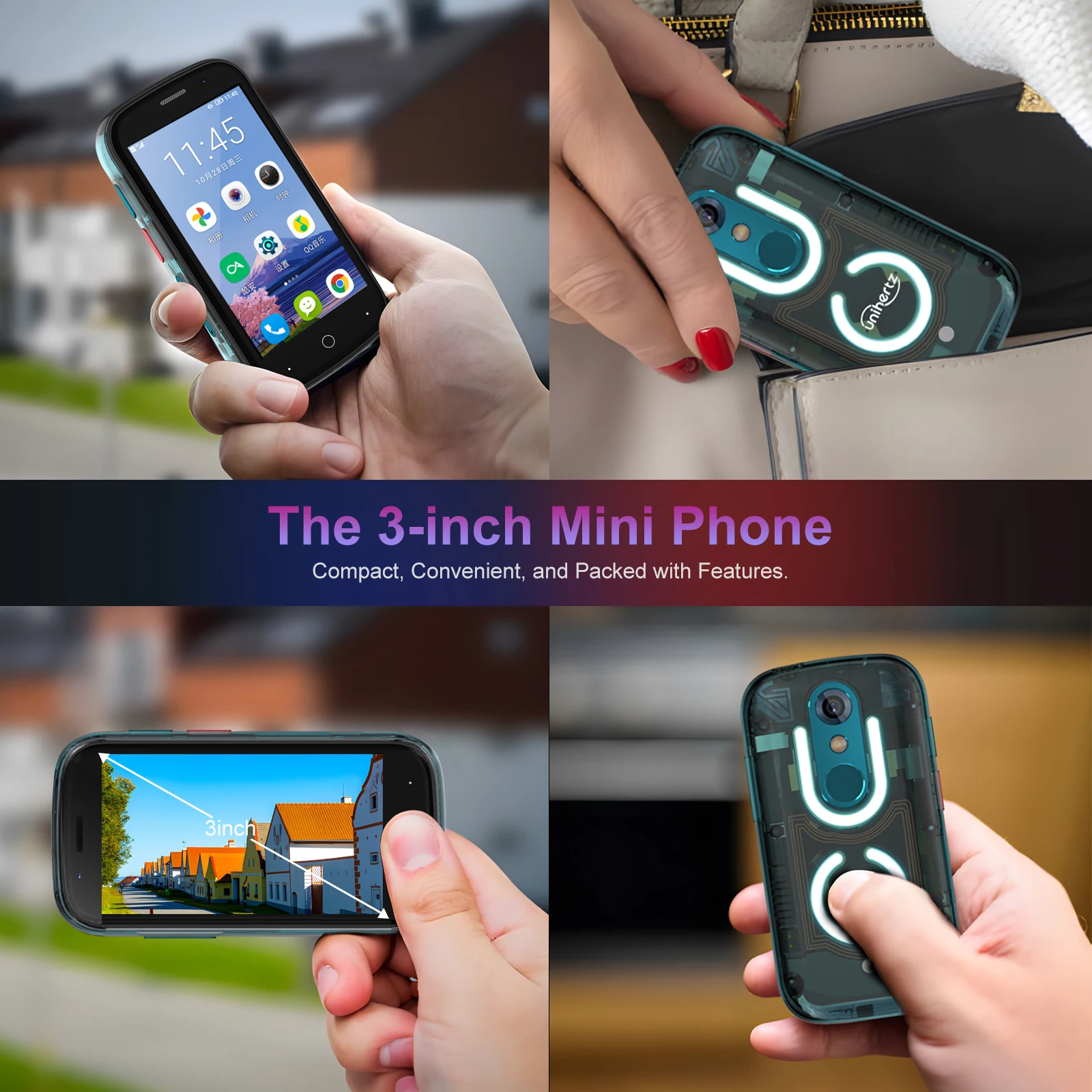 Unihertz Jelly Star Smallest Android 13 Smartphone 8GB 256GB Led 