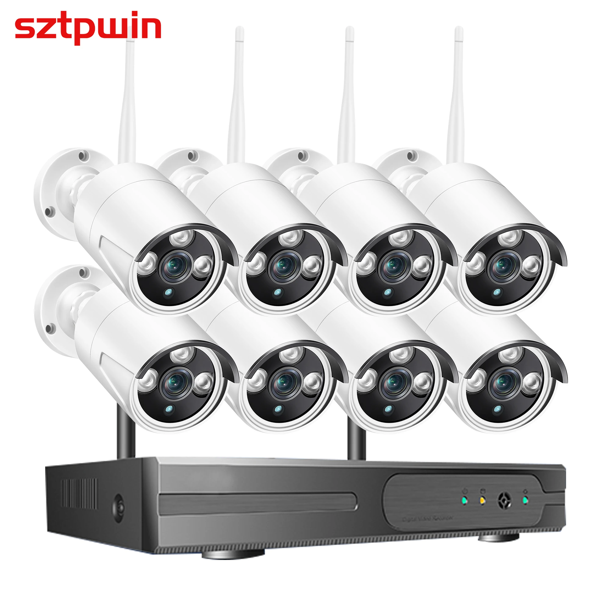 8CH 3.0MP HD Audio Wireless NVR Kit P2P 1080P Indoor Outdoor IR Night Vision Security 6CH 3MP Network IP Camera WIFI CCTV System