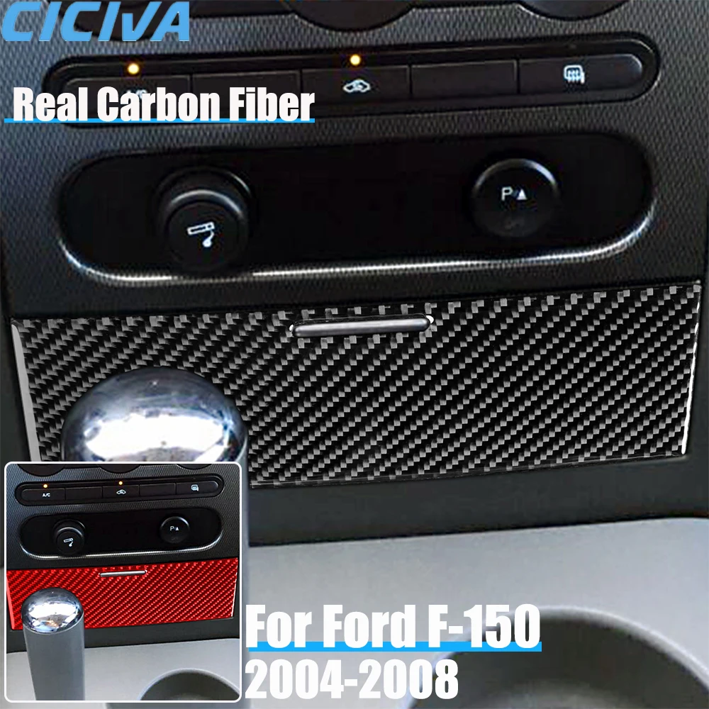 

Real Carbon Fiber Car Accessories Center Ashtray Panel Trim Cover Soft Sticker For Ford F150 FX4 2004 2005 2006 2007 2008
