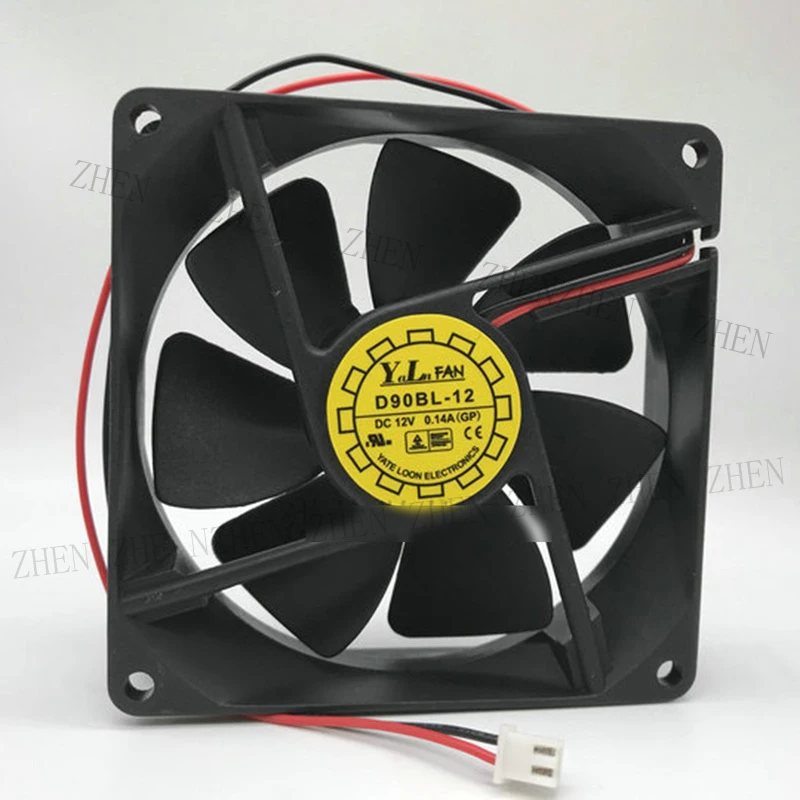 S New for Yate Loon D90BL-12 12V 0.14A 2-wire power supply fan#QW