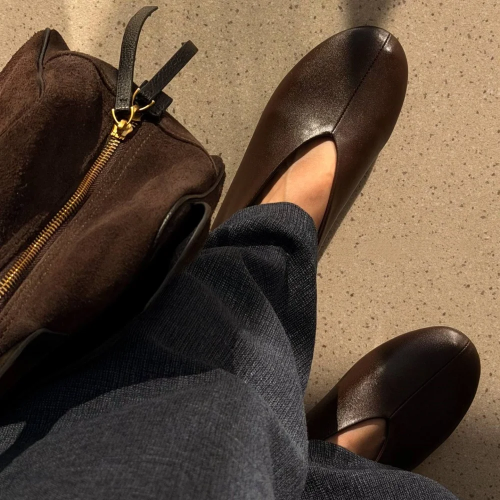 Women’s Genuine Leather Platform Loafers - Round Toe Flats